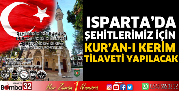 Şehitlerimiz için Kur’an-ı Kerim tilaveti yapılacak