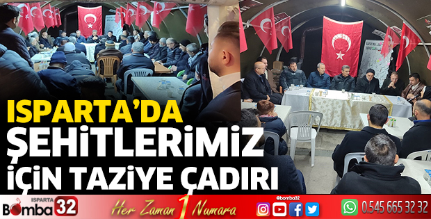 Şehitlerimiz için taziye çadırı kuruldu