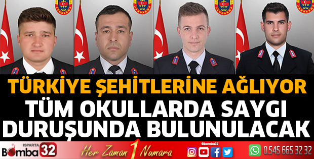 Şehitlerimiz için tüm okullarda saygı duruşunda bulunulacak