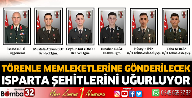 Şehitlerimiz memleketlerine uğurlanacak 