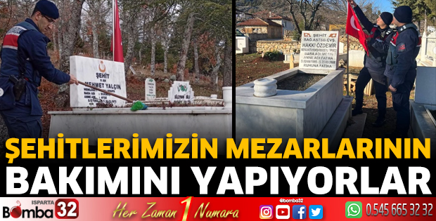 Şehitlerimizin mezarlarının bakımını yapıyorlar