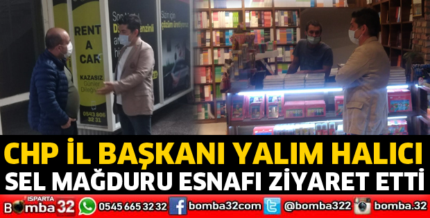 Sel mağduru esnafı ziyaret etti