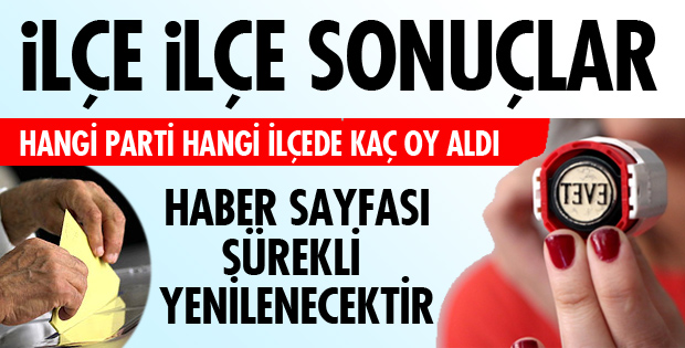 İLÇE İLÇE SEÇİM SONUÇLARI