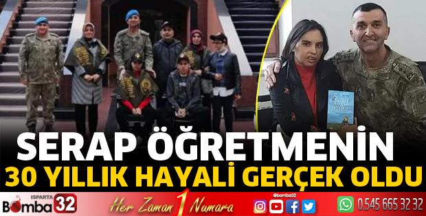 Serap öğretmen, 30 yıllık kışla ziyareti hayalini gerçekleştirdi