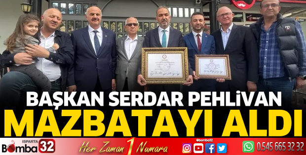 Serdar Pehlivan mazbatayı aldı