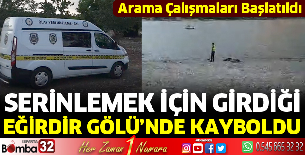 Serinlemek için girdiği gölde kayboldu 