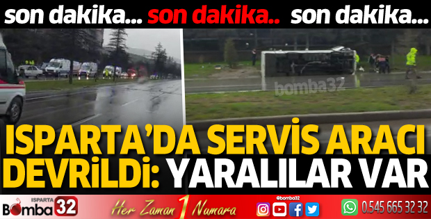 Servis aracı devrildi! Yaralılar var
