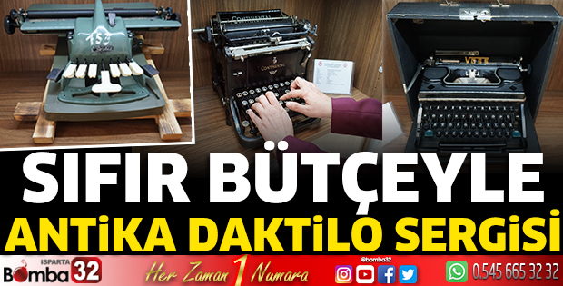 Sıfır bütçeyle antika daktilo sergisi