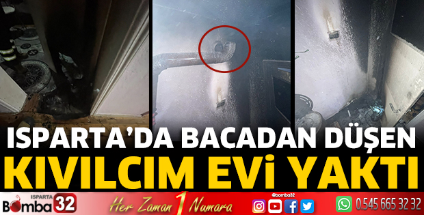 Soba bacasından sıçrayan kıvılcım evi yaktı