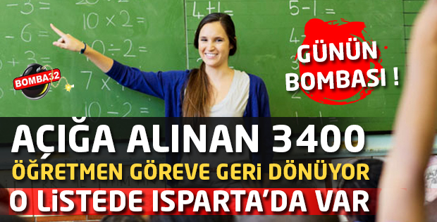 SON DAKİKA  Açığa Alınan 3400 Öğretmen Göreve Dönüyor!