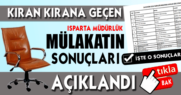 SONUÇLAR AÇIKLANDI