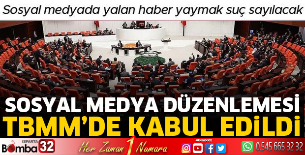 Sosyal medya düzenlemesi TBMM'de kabul edildi