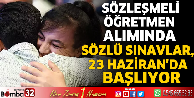 Sözleşmeli öğretmen alımında sözlü sınavlar, 23 Haziran'da başlıyor