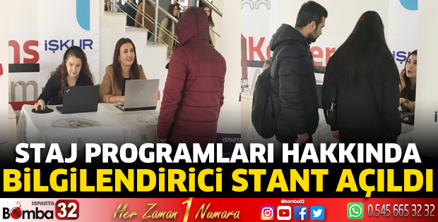 Staj programları hakkında bilgilendirici stant açıldı