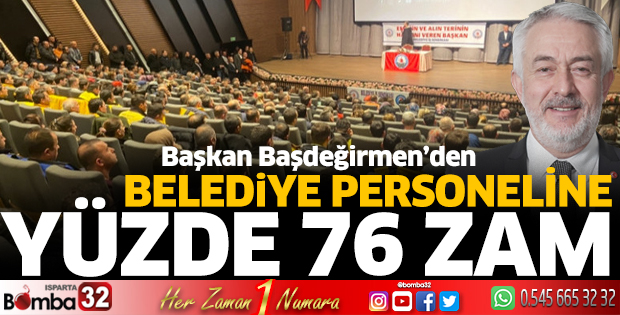 Şükrü başkandan personele yüzde 76 zam