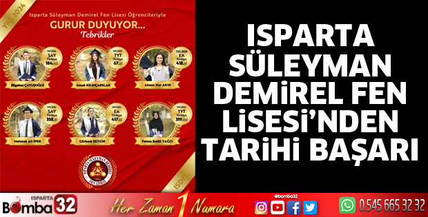 Süleyman Demirel Fen Lisesi’nden tarihi başarı