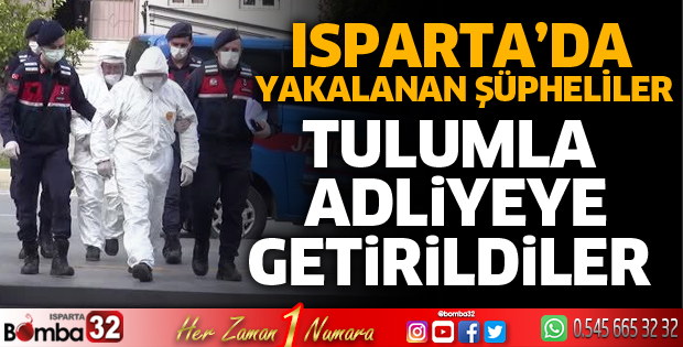 Şüpheliler koronavirüs oldukları için tulumla adliyeye getirildi