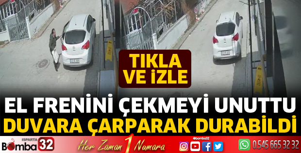 Sürücü otomobilin el frenini çekmeyi unutunca