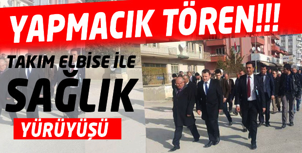 Takım elbise ile sağlık yürüyüşü