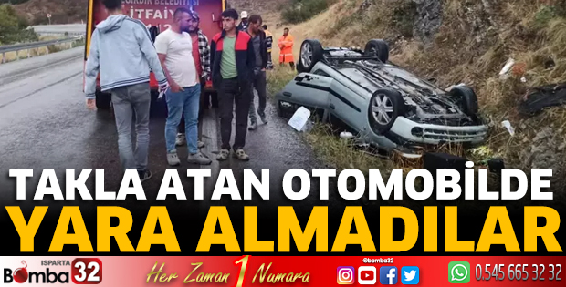 Takla atan otomobilde yara almadılar