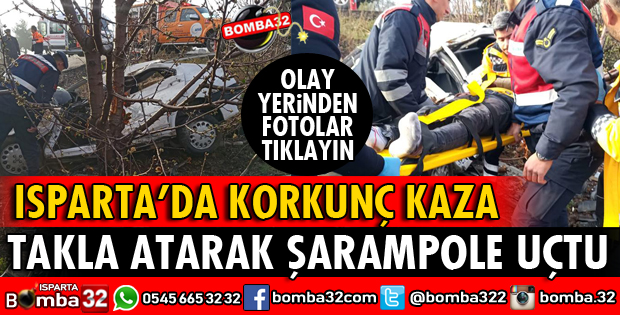 TAKLALAR ATARAK ŞARAMPOLE UÇAN ARAÇTA SIKIŞTI