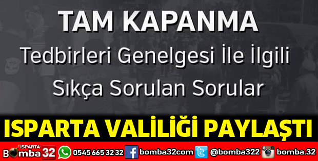 Tam Kapanmada sıkça sorulan sorular
