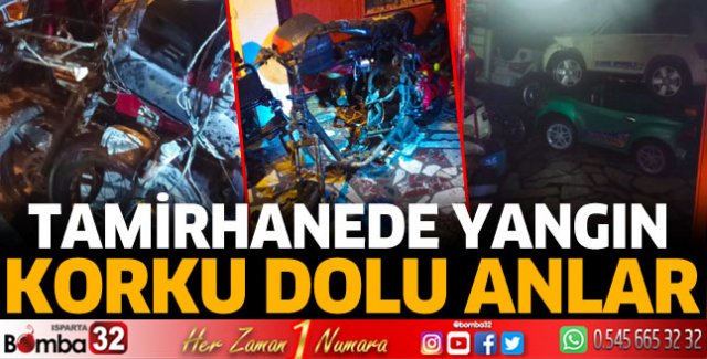 Tamirhanede çıkan yangın korkuttu 
