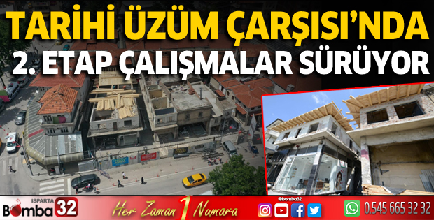 Tarihi Üzüm Çarşısı’nda 2. etap çalışmalar sürüyor