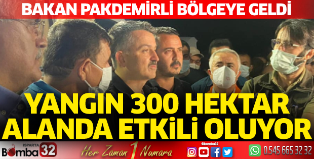 Tarım ve Orman Bakanı Bekir Pakdemirli yangın bölgesi Bucak'ta