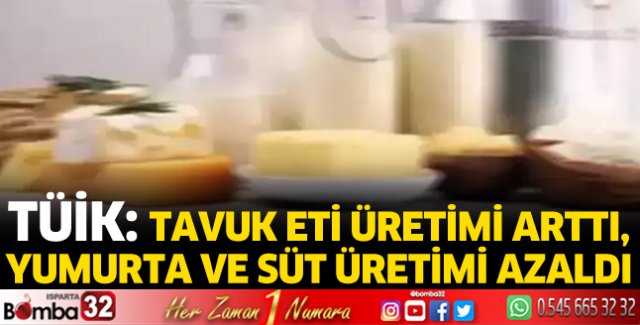 Tavuk eti üretimi arttı, yumurta ve süt üretimi azaldı