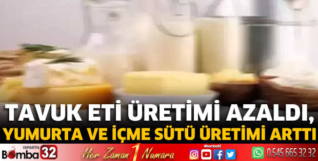 Tavuk eti üretimi azaldı, yumurta ve içme sütü üretimi arttı