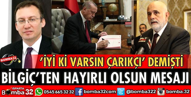 TBMM BAŞKANVEKİLİ BİLGİÇ'TEN HAYIRLI OLSUN MESAJI