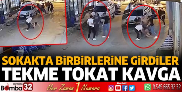 Tekme tokat kavga ettiler 