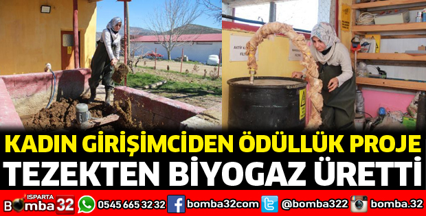 Tezekten biyogaz üretti