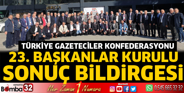 TGK 23. BAŞKANLAR KURULU SONUÇ BİLDİRGESİ