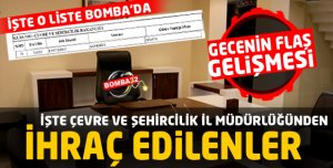  Çevre ve şehircilik il müdürlüğünden ihraç edilenler