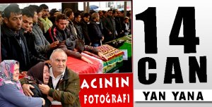  Kazada Ölen 14 İşçi Yan Yana Defnedildi