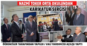  NAZMİ TOKER ORTA OKULUNDAN KARİKATÜR SERGİSİ