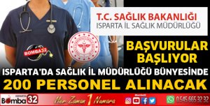  SAĞLIK MÜDÜRLÜĞÜ BÜNYESİNDE TOPLAM 200 SÖZLEŞMELİ SAĞLIK PERSONELİ ALINACAK