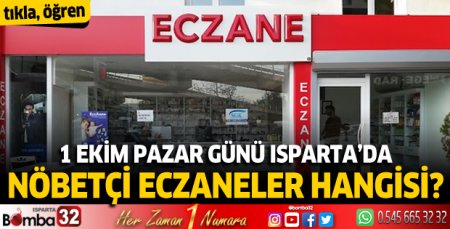 01 Ekim 2023 Bugün Nöbetçi Eczaneler