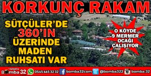 1 KÖYDE 9 AYRI MERMER OCAĞI FALİYET GÖSTERİYOR