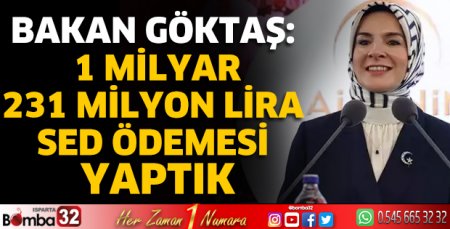 1 milyar 231 milyon lira SED ödemesi yaptık