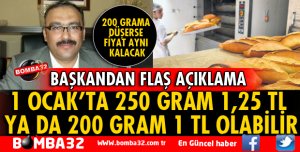 1 OCAK’TA 250 GRAM 1,25 TL YA DA 200 GRAM 1 TL OLABİLİR