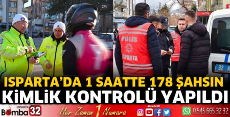 1 saatte 178 şahsın kimlik kontrolü yapıldı