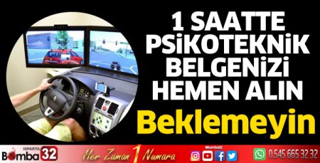 1 Saatte Psikoteknik belgenizi alın