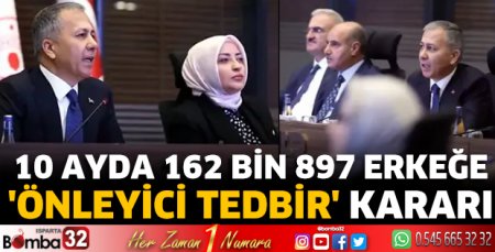 10 ayda 162 Bin 897 erkeğe 'önleyici tedbir' kararı verildi