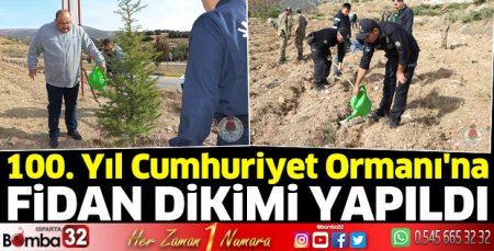 100. Yıl Cumhuriyet Ormanı'na fidan dikimi 