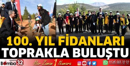 100. Yıl fidanları toprakla buluştu