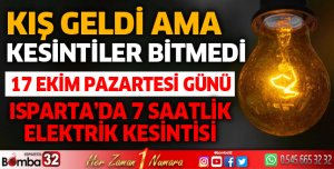 17 Ekim Pazartesi Günü planlı elektrik kesintisi olacak bölgeler