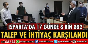 17 GÜNDE  8 BİN 882 TALEP VE İHTİYAÇ KARŞILANDI